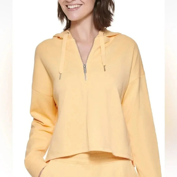 Calvin Klein Performance Women's Half-Zip Hoodie - Sunstone NWT - Picture 2 of 3